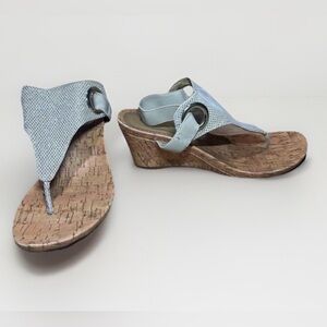 Glitter t strap wedge heels sandals ankle strap sparkle shoes women’s size 8